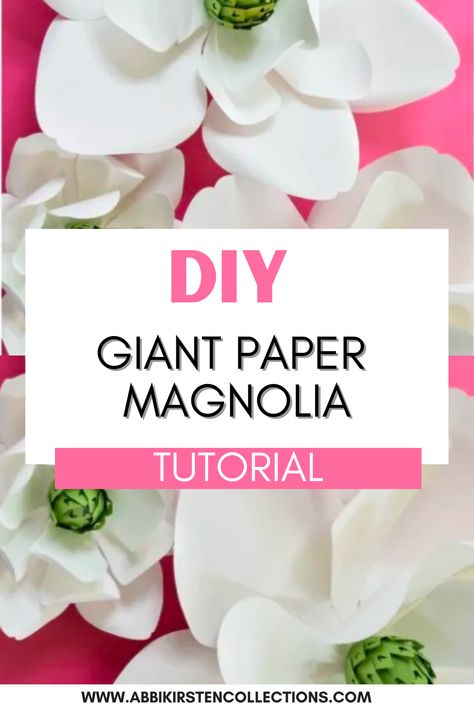 One of the season’s trending flowers is the gorgeous Magnolia. Whether your design aesthetic is farmhouse chic or you appreciate the simple and elegant statement that comes from the charm of a magnolia – this DIY Giant Paper Magnolia Tutorial is perfect. Crepe Paper Magnolia, Diy Magnolia Flower, Steel Magnolias Bridal Shower Ideas, 3d Paper Flowers, Flower Petal Template, Cool Paper Crafts, Diy Crafts Paper Flowers, Chic Flowers, Crepe Paper Flowers