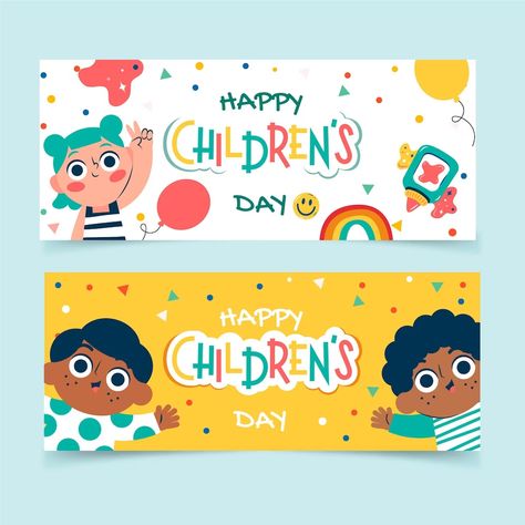 Childrens Day Illustration, World Children's Day, Children's Day Poster, Kids Graphic Design, Kids Banner, Roller Banner, Valentine's Day Poster, Church Media Design, Flat World