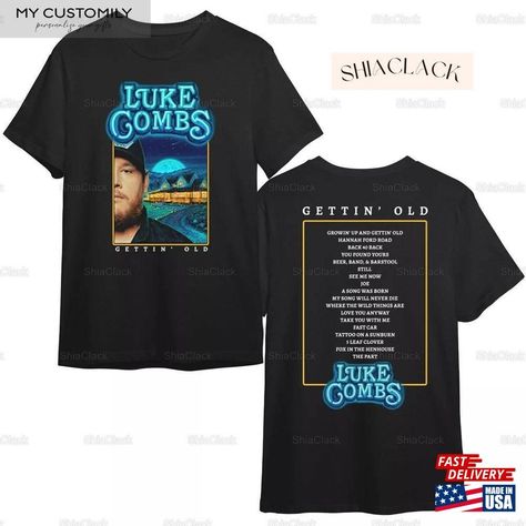 Tour Growing Up And Getting Old Shirt Luke Combs 2024 Merch Sweatshirt Classic Check more at https://mycustomily.com/product/tour-growing-up-and-getting-old-shirt-luke-combs-2024-merch-sweatshirt-classic/ Merch Hoodie, Luke Combs, Iconic Album Covers, Shirt Designs For Men, Old Shirts, T Shirt Printing, Quality T Shirts, Getting Old, T Shirt Design