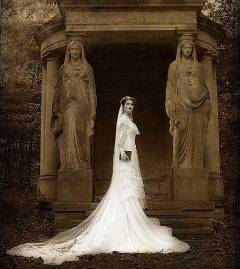 Aaron Hunter on Instagram: “Love the weird & strange? RealParanormalActivity.com . Get the FREE Apple/Android app! Search your app store for "Real Paranormal Activity…” Ghost Bride, Cemetery Art, The Occult, Gothic Romance, After Life, Gothic Art, Crows, Graveyard, Our Lady