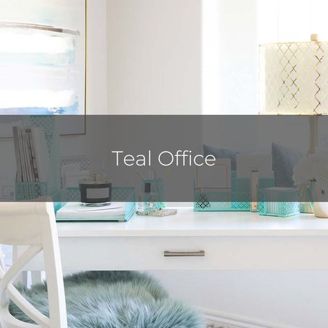 Teal Office Ideas, Teal Office Decor, Teal Desk, Teal Office, Calming Aesthetic, Office Board, Blue Office, Shades Of Teal, Office Style