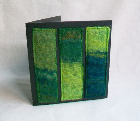 Felted Cards, Felt Cards, How To Make Cards, Felt Pictures, Wool Felting, Fabric Cards, Make Cards, Wet Felt, Handmade Greetings