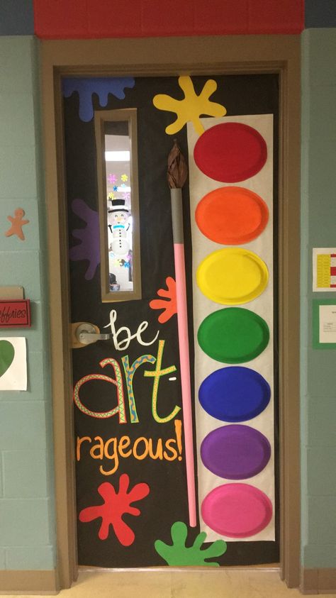 My new art room door! Art Room Doors, Decoration Creche, Art Bulletin Boards, Art Classroom Decor, Kids Camp, Teacher Doors, School Theme, Deco Originale, Door Decorations Classroom