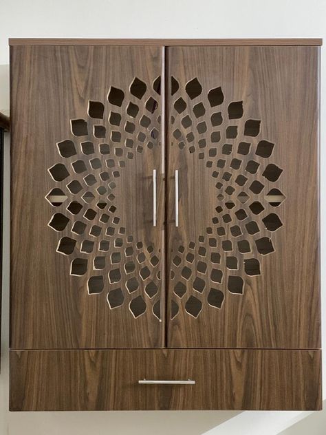 Pooja Cnc Door Design, Pooja Unit Cnc Design, Tample Degin, Pooja Cabinet, Pooja Door, Pooja Door Design, Bedroom Pop Design, Shutter Designs, Indian Room Decor