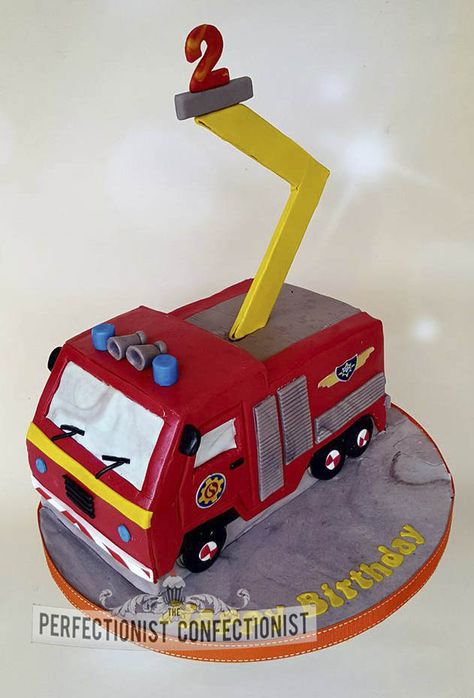 Fireman Sam Birthday Cake - Fire Engine Birthday Cake Fire Buds Birthday Cake, Fireman Sam Birthday Cake, 3rd Birthday Cake Ideas, Fire Engine Birthday, Fire Birthday, Cupcake Cake Pops, Carved Cakes, 3rd Birthday Cake, Brownies And Cookies