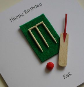 cricket card idea Cricket Birthday Cards Handmade, Cricket Cards Handmade, Cricket Themed Birthday Cards, Cricket Birthday Cards, Cricket Party, Cricket Cards, Cricket Theme Cake, Sports Journal, Camp Projects