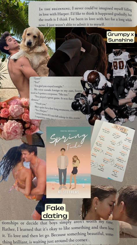 #romance #book #sprortromance #fakedaying #springtide #football Spring Tide Book Aesthetic, Spring Tide Book, Soccer Romance Books, Football Romance Books, Coastal University, Acting Dream, Football Romance, Book Tbr, College Romance Books