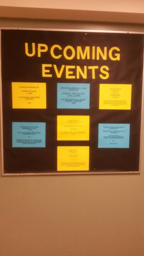 Upcoming Events bulletin board Upcoming Events Bulletin Board, Events Bulletin Board, Bulletin Board Calendar, Bulletin Boards Classroom Decor, Classroom Bulletin Boards, Board Ideas, Upcoming Events, Bulletin Boards, Bulletin Board