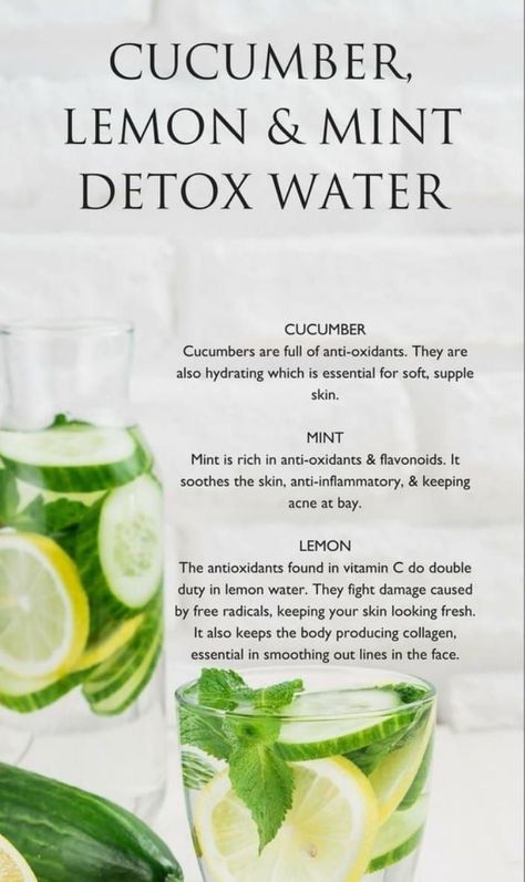 Mint Detox Water, Lemon And Mint, Detox Kur, Lemon Diet, Lemon Detox, Full Body Detox, Detox Water Recipes, Diet Drinks, Lemon Mint