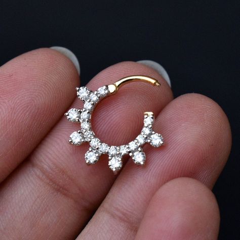 April Born, Daith Piercings, Hoop Nose Ring, Conch Piercing Jewelry, Daith Piercing Jewelry, Gold Belly Ring, Gold Nose Stud, Jewelry Piercing, Septum Clicker