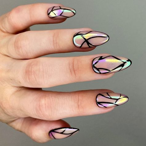 Flutterfly Finesse | Luxury Press On Nails – Dank Claws Chrome Nail Design, Nails Size, Chrome Nail, Goth Nails, Spring Nail Art, Line Work, Luxury Nails, Funky Nails, Chic Nails