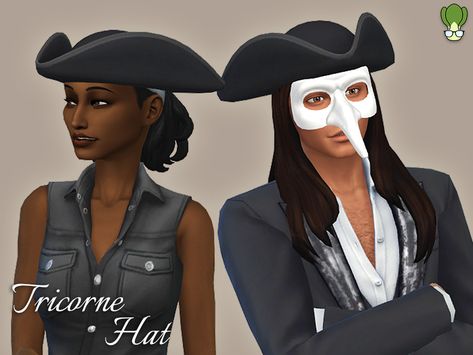 Sims 4 18th Century, Hat Sims 4 Cc, Bun Bow, Carnival Mask, Duck Bag, Pirates Cove, Pirate Hat, Regency Dress, Cute Shark