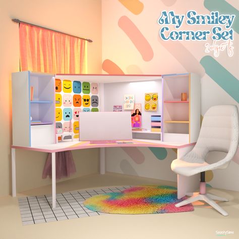 desk cc Sims 4 Cc Cute Clutter, Colorful Sims 4 Cc, Sims Wallpaper Cc, Sims 4 Cc Wallpaper Patreon, Cc Clutter, Sims Download, Sims Furniture, Furniture Cc, Sims 4 Cheats