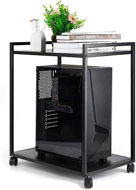 The computer tower stand is made of high-strength iron, which can easily support your PC case to move on the ground. The iron frame is firmly supported without deformation, and the surface has a unique coating, which can well protect your computer tower.
PC stand size: 22.24"Lx13.78"Wx22.83"H, which can support most desktop/tower computers on the market.
Four 360-degree rotating universal wheels are easy to move, and can be easily moved on the carpet, designed to improve mobility and stability. Gaming Stand, Desk For Office, Cpu Stand, Pc Stand, Pc Tower, Computer Desk Design, Improve Mobility, Tower Stand, Computer Tower