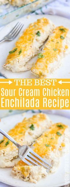 Sourcream Chicken Enchiladas, Sour Cream Chicken Enchilada Recipe, Sour Cream Chicken Enchiladas, Cream Chicken Enchiladas, Chicken Rotisserie, Easy Chicken Enchilada Recipe, Sour Cream Enchiladas, Cream Chicken, Sour Cream Chicken