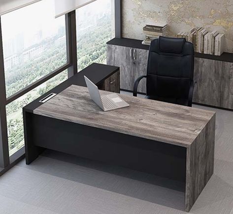 L Shape Office Table Design Modern, Excective Desk, Manager Office Interior Design Modern, L Shaped Office Table, Manager Table Design, Office Table L Shape, L Shape Office Table Design, Chairman Office, Modern Office Desk Design