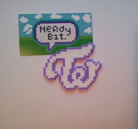 Pixel Art Kpop, Twice Logo, Perler Bead Designs, Melty Bead Designs, Hama Art, Kawaii Cross Stitch, Hama Bead, Friendship Bracelets Designs, Bead Sprite