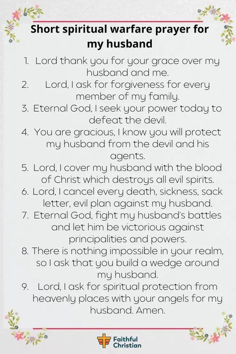 Spiritual warfare Prayer for Husband (War-Room Prayers) Spiritual Warfare Prayers For Marriage, Warfare Prayers For Family, Prayer For Spiritual Warfare, Prayer For Husband Encouragement, Deliverance Prayers Spiritual Warfare, Prayers For Husband, Small Prayer Room, Prayer For Troubled Marriage, Spiritual Warfare Scripture