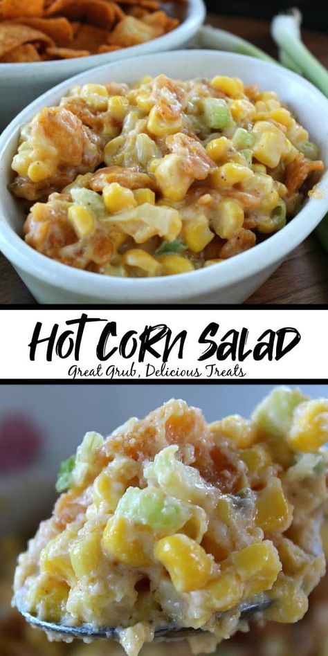 Hot Corn Salad, Frito Corn Salad, Corn Recipes Side Dishes, Hot Corn, Corn Dishes, Corn Salad Recipes, Savory Salads, Delicious Appetizer Recipes, How To Eat Healthy