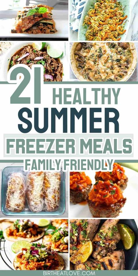 21 Healthy & Easy Make-Ahead Summer Freezer Meals for Families Recipes Stove Top, Meals For Summer, Meals List, Meals That Freeze Well, Summer Casseroles, Freezer Meal Plan, Freezer Meal Recipes, Best Freezer Meals, Family Meal Prep