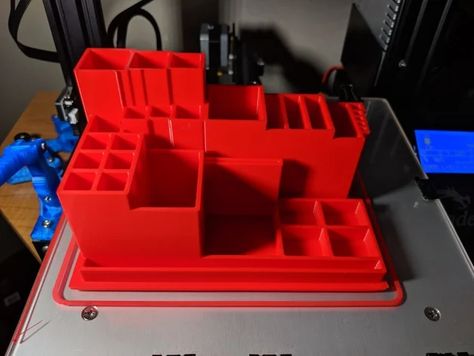 Ender 3 Desktop Tool Tray Organizer by massfilament - Thingiverse 3d Printed Tool Organizer, Organizer Diy, Ender 3, 3d Printing Diy, Tray Organization, Tool Holder, Super Glue, Desk Setup, Tool Organization