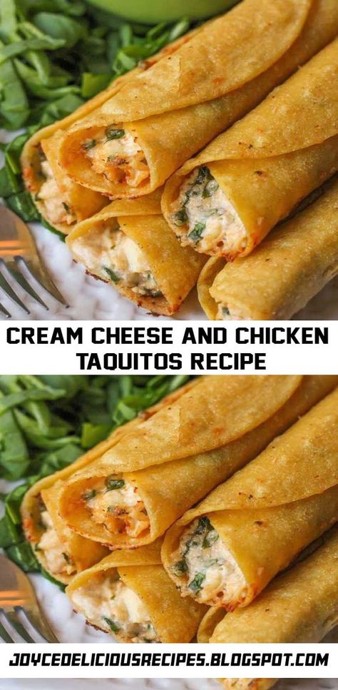 Taquitos Chicken, Cream Cheese And Chicken, Chicken Taquitos Recipe, Taquitos Recipe, Chicken Taquitos, Cheese Chicken, Punch Recipe, God Mad, Cream Cheese Recipes