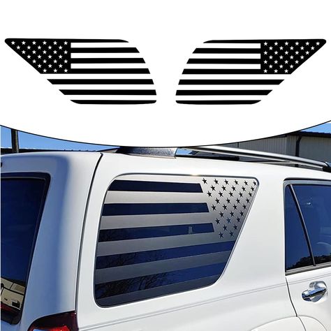 PRICES MAY VARY. Show your patriotism with this high-quality rear window american flag sticker designed specifically for 2003 2004 2005 2006 2007 2008 2009 4Runner 5th Gen vehicles exterior accessories Made from premium quality vinyl material, this decal is durable and long-lasting, ensuring that it will withstand the toughest weather conditions and last for years to come. The precut design makes it easy to install, and the decal fits perfectly on the back side windows , creating a stunning look Toyota 4runner 4th Gen, Suzuki Vitara 4x4, American Flag Sticker, Eagle Images, Jet Boat, Car Sticker Design, Suzuki Vitara, Car Wrap Design, Art Pencils