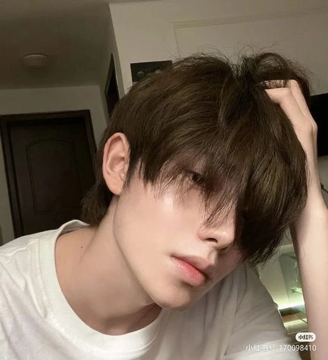 Brown Hair Korean, Brown Hair Boy, Hair Color Streaks, Men Hair Color, Shot Hair Styles, Cute Asian Guys