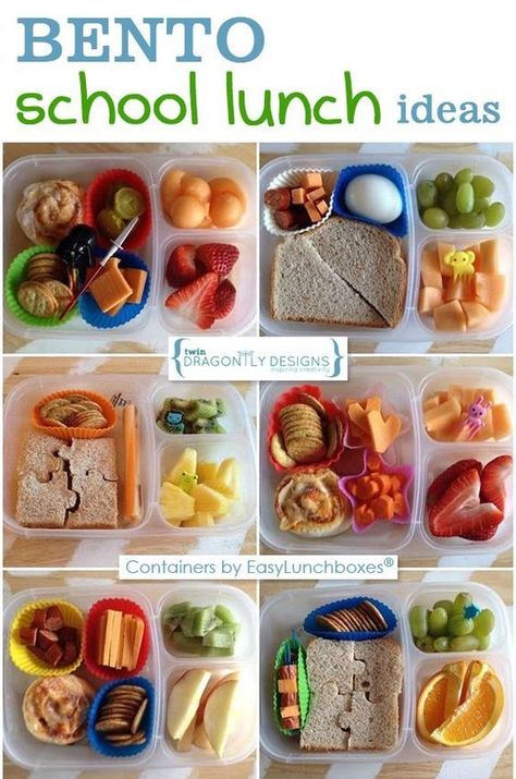 Bento school lunch ideas posted weekly | packed in @EasyLunchboxes containers Picky Eater Lunch, Kindergarten Lunch, Preschool Lunch, Lunch Healthy, Easy Lunch Boxes, Ideas Lunch, Healthy Lunches For Kids, Toddler Lunches, Healthy School Lunches