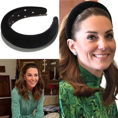 Velvet Headband Outfit, Black Headband Hairstyles, Black Headband Outfit, Kate Middleton Headband, Hair Band Outfit, French Barbie, Kate Fashion, Elegant Headband, Pearl Bridal Headband