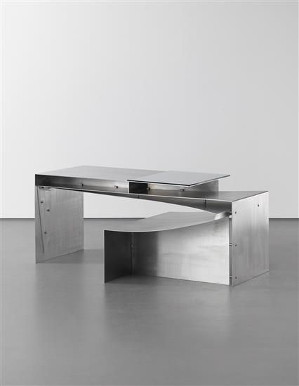 PHILIP MICHAEL WOLFSON Phillips Furniture Details Design, Metal Desk, Aluminium Design, Aluminum Furniture, Steel Furniture, Minimal Art, Metal Furniture, Furniture Design Modern, Objects Design