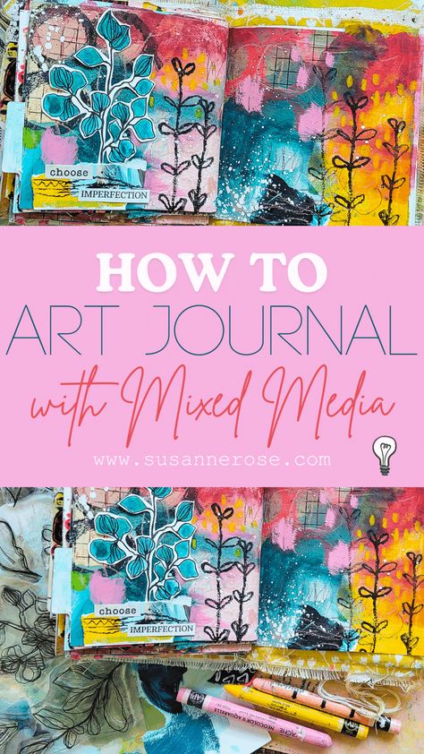 Looking for a way to make your art journal pages more cohesive? My tutorial on using handmade papers, stamps and mixed media will teach you how to bring everything together and create a harmonious look. Artsy Fartsy Art, Simple Mixed Media Art Ideas, Art Journal Mixed Media, Mixed Media Journal Pages, Art Journal Inspiration Ideas, Collage Journal Ideas, Mixed Media Art Journal Pages, Artistic Journaling, Art Journal Collage