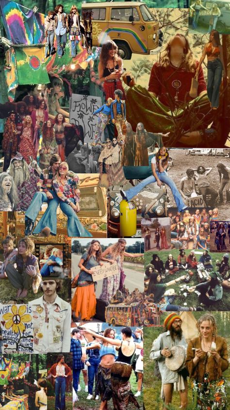 Hippies 70s, Hippie Collage, 70s Collage, 70s Hippie Aesthetic, Boho Woman, Hippie 70s, Hippie Movement, Hippie Aesthetic, 70s Hippie