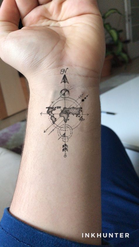 Unique Font Tattoo, True North Compass Tattoo, North West Tattoo, True North Tattoo Ideas, North South East West Tattoo, Compass Tattoo Feminine Small, True North Tattoo, North Tattoo, Compas Tattoo