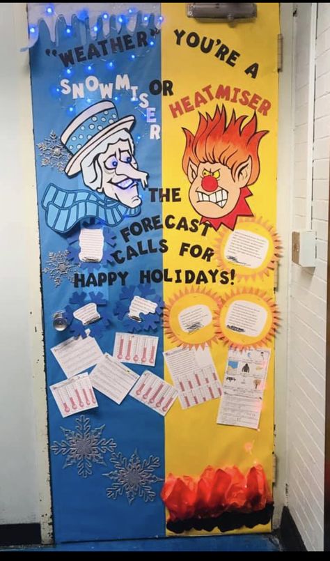 Class Christmas Door Decorating Contest, Office Holiday Door Decorating Contest, Christmas Door Decorations Office, Heat Miser Door Decorations, Misfit Toys Door Decorations, Holiday Door Decorating Contest Offices, Island Of Misfit Toys Door Decorations, Heat Miser And Snow Miser Door Decorations, Christmas Office Decorating Contest