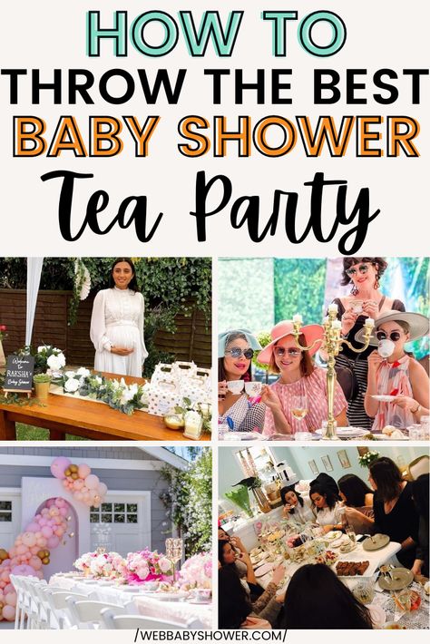 Tea Party Baby Shower Theme, Baby Shower Afternoon Tea, High Tea Baby Shower, Baby Tea Party, Baby Shower Tea Party, Planning A Baby Shower, Baby Tea, Girl Shower Themes, Baby Shower Menu