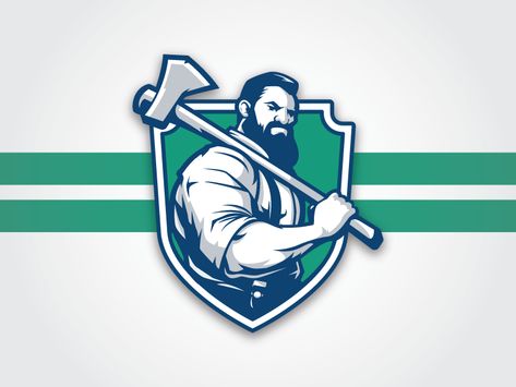 Lumberjacks Home by Josh Kidd Lumberjack Logo, Beard Drawing, Sports Vector, Motorbike Art, Car Sticker Design, Sport Logo Design, Logo Cartoon, Woodworking Logo, Soccer Logo