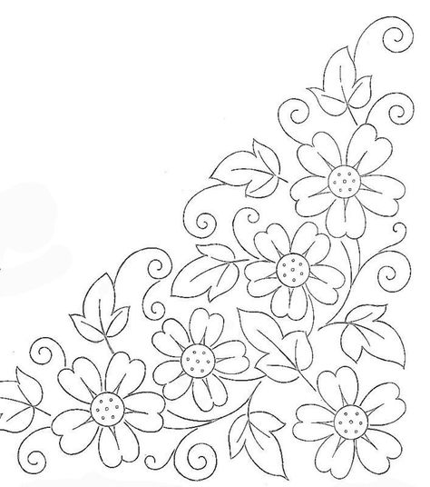 Download or print this amazing coloring page: borders flower embroidery or redwork | Designs Mexican Embroidery Designs, Mexican Embroidery, Pola Sulam, Embroidery Flowers Pattern, Embroidery Patterns Free, 자수 디자인, Applique Patterns, Vintage Embroidery, Hand Embroidery Patterns