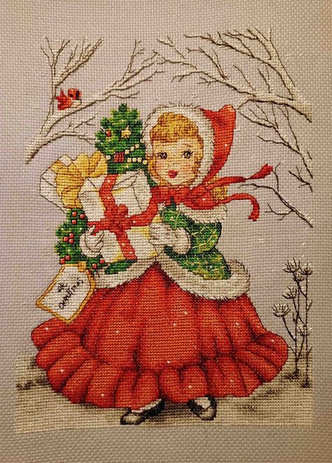 En Route pour Noel - Casa Cenina Le Realizzazioni delle nostre amiche (ElBu48912) Vintage Christmas Cross Stitch, Mill Hill Beads, Just Cross Stitch, Calendar Girls, Cross Stitch Patterns Christmas, Christmas Vintage, Christmas Embroidery, Christmas Cross, Cross Stitch Chart