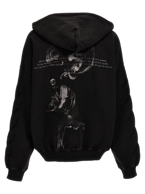 Find OFF-WHITE Matthew' Hoodie on Editorialist. 'Matthew' hoodie in faded-effect cotton with contrast print. OFF-WHITE 'Matthew' hoodie true to size fit Graphic Hoodies Aesthetic, Moodboard Design, Italian Fashion Brands, Hoodie Aesthetic, Off White Mens, Black Luxury, Knitwear Tops, Urban Chic, Scarlet Witch