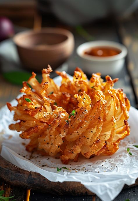 Learn How to Cook Air Fryer Blooming Onion Recipe For Free | Recipes You'll Love, Made Easy! Blooming Onion Recipe Oven, Air Fryer Blooming Onion Recipe, Air Fryer Blooming Onion, Blooming Onion Recipe, Onion Blossom, Blooming Onion Recipes, Air Fryer Easy, Trendy Recipes, Bloomin Onion