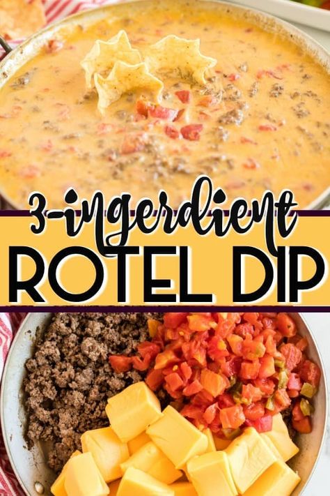 The Best Rotel Dip, Party Food To Bring, Best Rotel Dip, Queso Velveeta, Super Bowl Essen, Recipe With Ground Beef, Rotel Dip, Veggie Wraps, Football Party Food