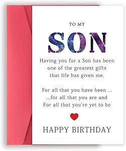 Birthday Gifts For Son, Birthday Card Unique, Son Birthday Card, For Son From Mom, Birthday Card For Son, Birthday Cards For Son, Gifts For Son, Unique Birthday Cards, Special Birthday Gifts