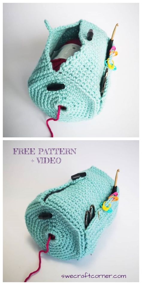 The Yarn Buddy Bag Free Crochet Pattern & Paid Yarn Buddy, Bag Free Crochet Pattern, Animal Amigurumi, Confection Au Crochet, Crochet Animal, Crochet Purse, Crochet Diy, Crochet Basket, Bag Crochet