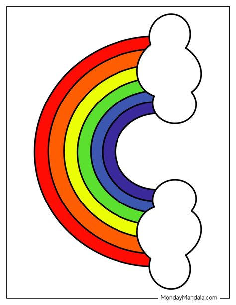 43 Rainbow Templates (Free PDF Printables) Rainbow Template Printable Kids, Rainbow Outline Printable, Rainbow Breathing Printable Free, Rainbow Template Free Printable, Rainbow Pattern Printable, Rainbow Template, Rainbow Fan, Rainbow Drawing, First Grade Art