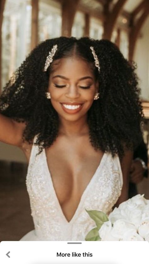 Natural Hair Wedding Black Women, Courthouse Wedding Hairstyles Simple, Curly Hairstyles Wedding Black Women, Wedding Hair Black Women Curly, Black Women Wedding Hairstyles Half Up, Curly Bridal Hair Black Women, Mohawk Curly Hair Black Women, Twist Out Wedding Hairstyles, Black Curly Hairstyles Wedding