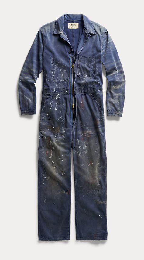 Painted Overalls, Painters Overalls, Navy Paint, Paint Splats, Trend Fabrics, Painter And Decorator, Boiler Suit, Japanese Cotton, Gentleman Style