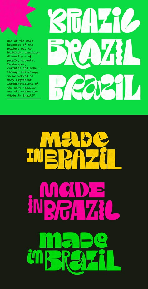 Made in Brazil :: Behance Brazilian Culture, Lettering Procreate, Different Font Styles, 카드 디자인, History People, Creative Fonts, Design Grafico, Graphic Design Fun, Typography Letters