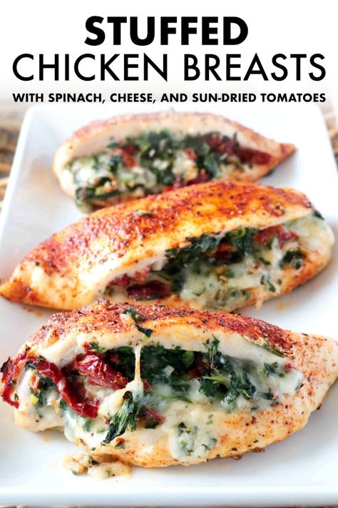 Easy Stuffed Chicken Breast Recipes, Easy Stuffed Chicken, Easy Stuffed Chicken Breast, Chicken Breast Recipes Dinners, Baked Stuffed Chicken, Tomatoes And Cheese, Chicken Breasts Recipe, Stuffed Chicken Breasts, Bake Chicken