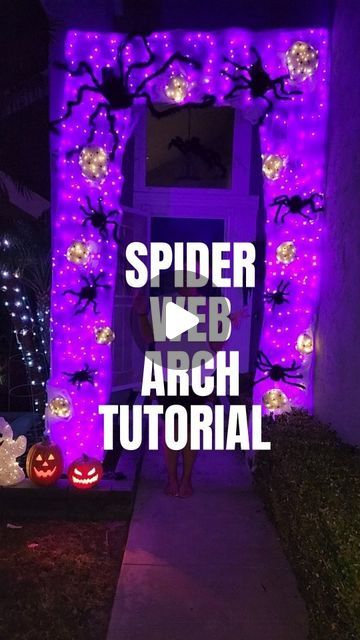 Leilani | UGC Creator on Instagram: "If you can't store all the pumpkins for a pumpkin arch, try this!! It's so easy to make and store away!!🕸️🕷️ . #halloween #pumpkinarch #spiderwebarch #spiderweb #halloweendecorations" Pumpkin Arch, Halloween Arch, Halloween Silhouettes, Halloween Stuff, Cheap Diy, A Pumpkin, Holidays Halloween, Spider Web, Halloween Diy